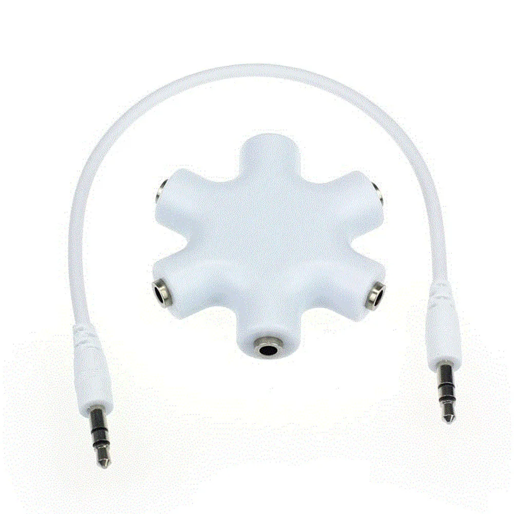 

Durable Smartphone Connector 5-Way Headphone Lightweight Hub 3.5mm Splitter Multi Travel