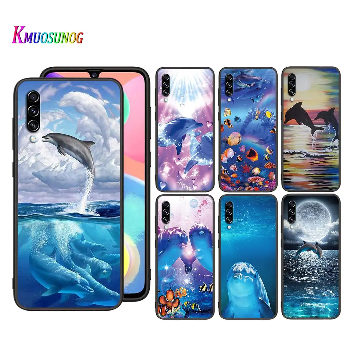 

ocean dolphin for Samsung Galaxy A90 5G A80 A70S A70 A60 A50S A40 A30 A20E A20 A20S A10S A10 Black Phone Case