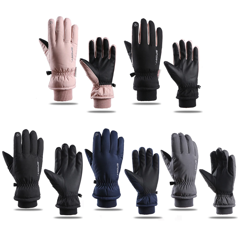 

Зимние перчатки для мужчин и женщин, лыжные перчатки, ветрозащитные перчатки для холодного ношения, уличные спортивные теплые флисовые пер...