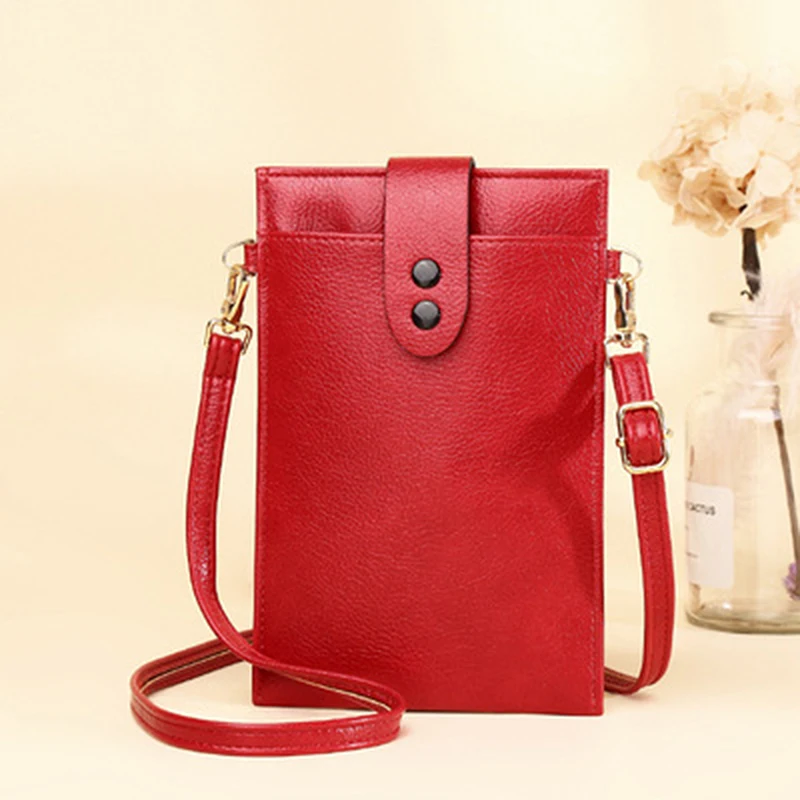 

Винтажная тонкая Наплечная Сумка для телефона для женщин, маленький саквояж через плечо из мягкой искусственной кожи с держателем для карт,...