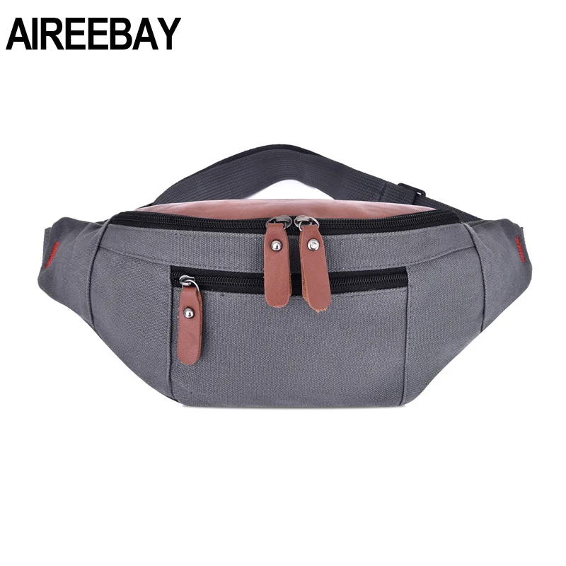 AIREEBAY 2019 Новая мужская полотняная поясная сумка большая дорожная телефонная для