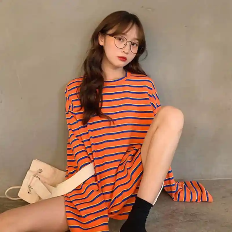 Летняя футболка большого размера в стиле Харадзюку женская одежда Корейском