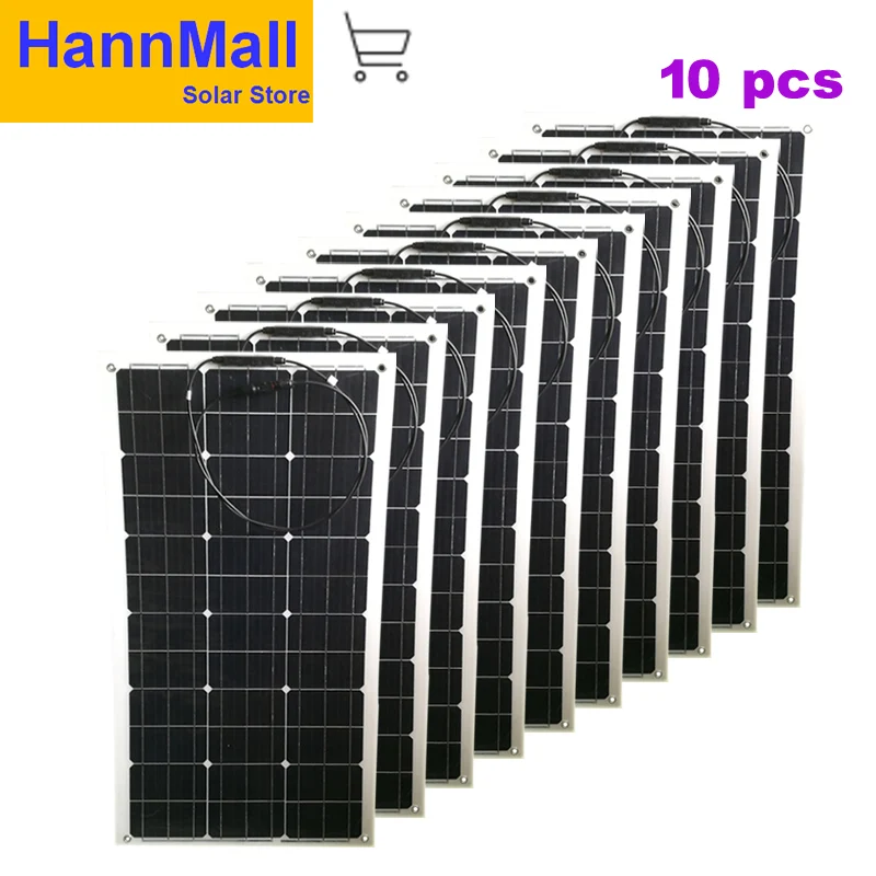 Солнечная панель HannMall 700 Вт 800 12 В гибкая монокристаллическая солнечная батарея