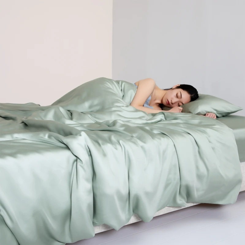 Suaker женский светильник серый 100% Шелковый комплект постельного белья Beauty 25 Momme
