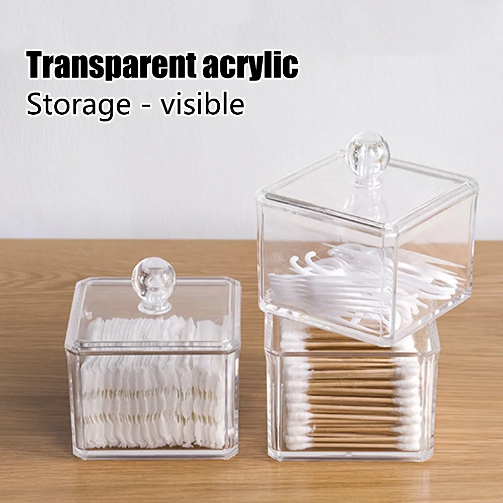 Акриловые ватные палочки держатель для хранения коробка портативный прозрачный