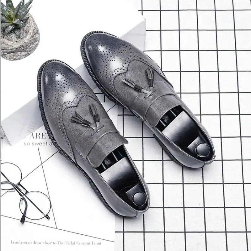 

Big Size italian tassel business Formal Dress Men leather loafer formal dress flats designer office oxford shoes for men 229