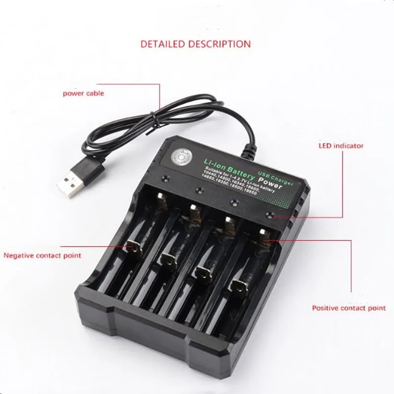 Usb зарядка 18650 18350 зарядного устройства 2/4 слота перезаряжаемые фонарик локатор громкоговоритель 3,7 V литиевая батарея независимой зарядкой