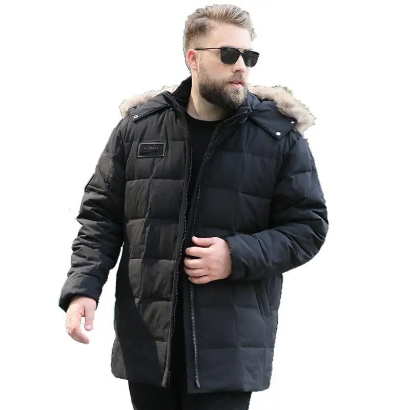 2022 winter men's duck down overcoat male warm thick parkas jacket with real fur hooded black green xxxxxxxxxxl 7xl 8xl 9xl 10xl