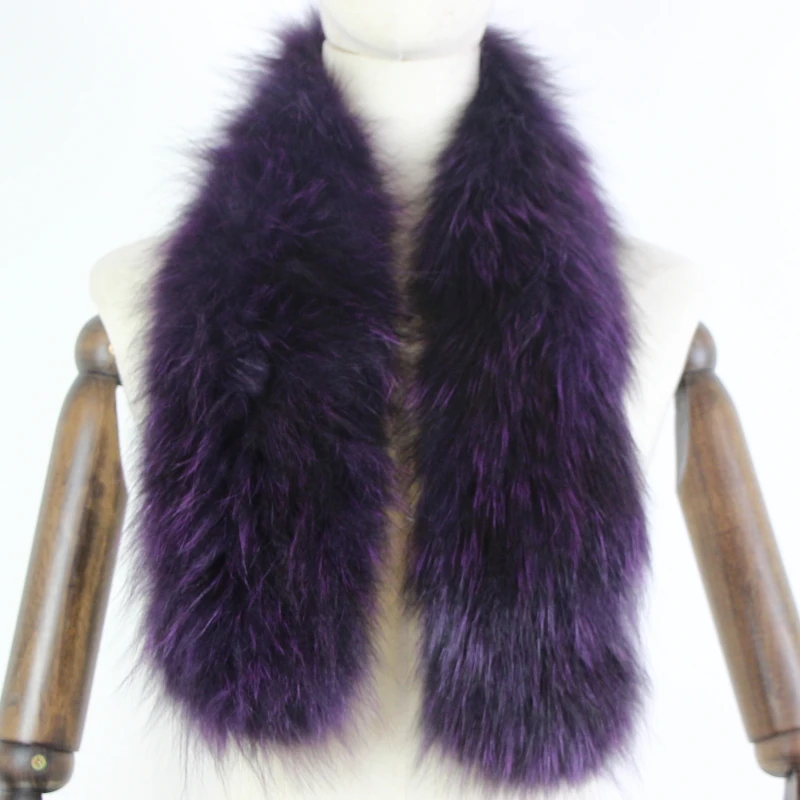 dark purple Новинка, Женский вязаный шарф из натурального Лисьего меха, зимний теплый шарф с воротником из натурального меха, разноцветный шарф с серебристой лисой - Цвет: dark purple