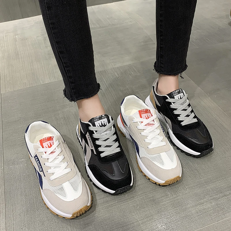 

2021 Summer New Style Single Shoes Couple Shoes Breathable Korean Running Casual Shoes Women's Fashion Mesh Student Sports Shoes