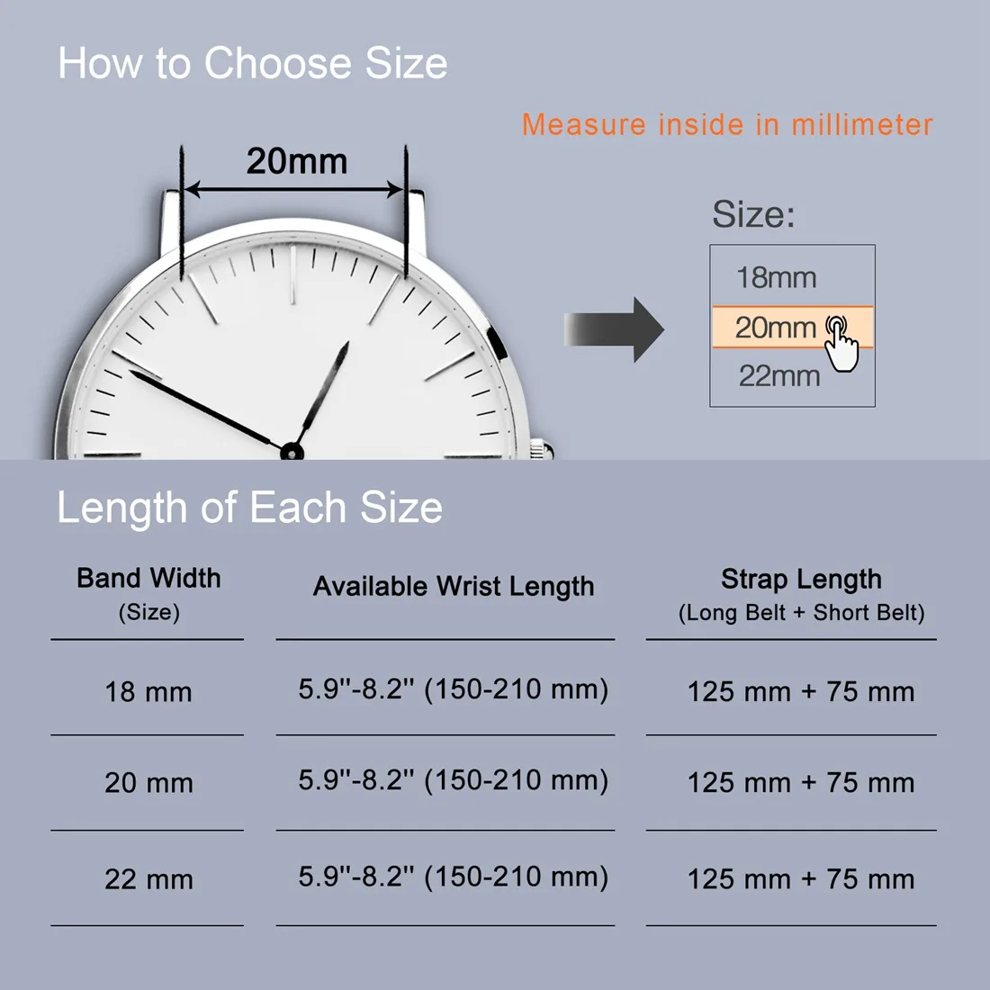 WOCCI Top Grain Leather Watchband Soft Watch Band 18mm 20mm 22mm Wrist Strap with Stainless Rosegold Buckle for Unisex