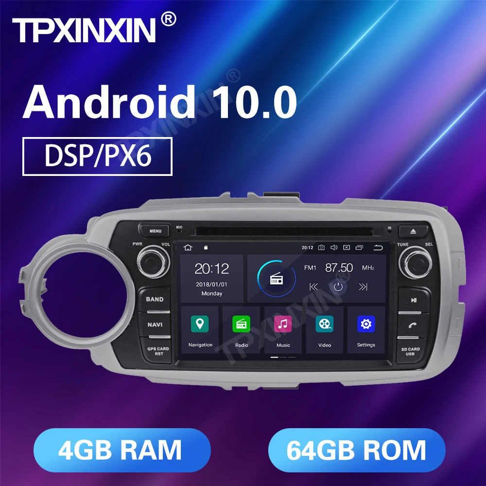 

Android PX6 4G + 64 ГБ для Toyota Yaris 2012 - 2015 DSP автомобильный DVD-плеер GPS навигация IPS автомобильное стерео головное устройство радио рекордер