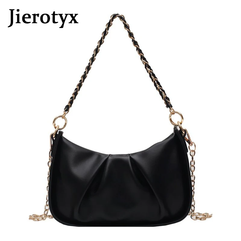 

JIEROTYX Chic Trendy 2021 Women's Crossbody Bag Chain Strap Designer Casual Flap Totes Female Casual Shoulder Shoulder Bag