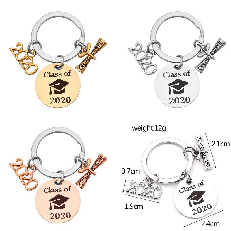 3 Colors Personalized Graduation Keychain Class Of 2020 Commemorative Key Chains High School College Llaveros Gifts | Украшения и