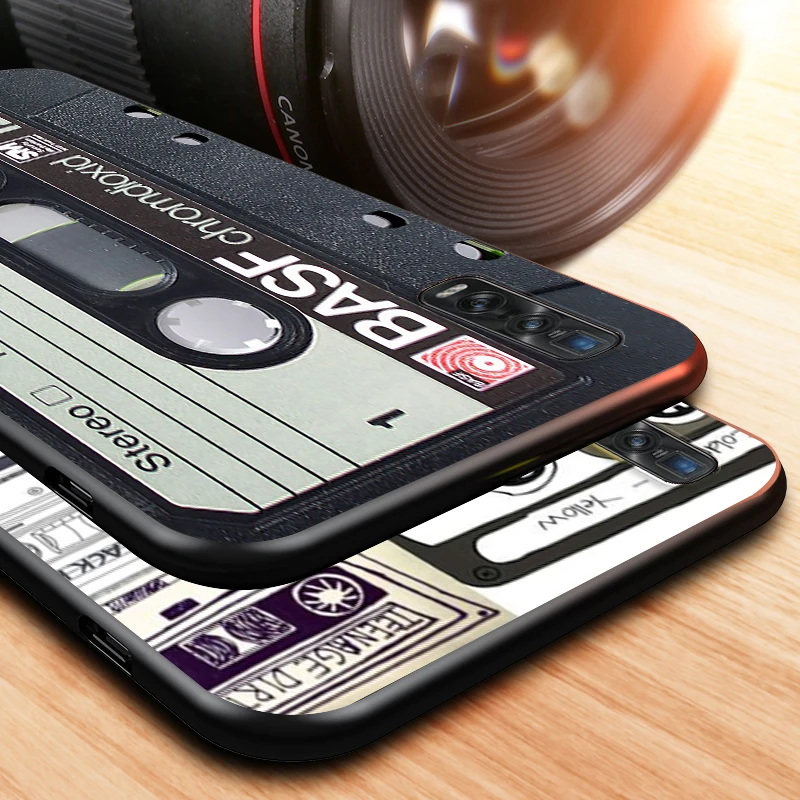 

Vintage Cassette for OPPO Find X2 A93 A92 A73 A72 A53 A53S A32 A12 A11X A1K A5 Neo Pro Lite Black Phone Case