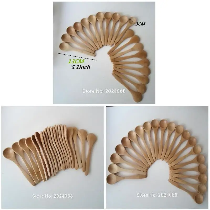 

10Pcs/Set 5.1inch Wooden Spoon Ecofriendly Tableware Bamboo Scoop Coffee Honey Tea Spoon Stirrer PSEN999