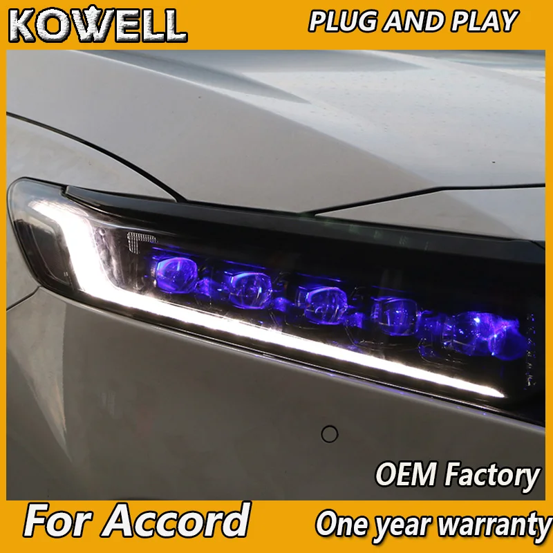 Автомобильные фары KOWELL для Honda 2018-2019 Accord 10 светодиодный ные передние ДХО все |