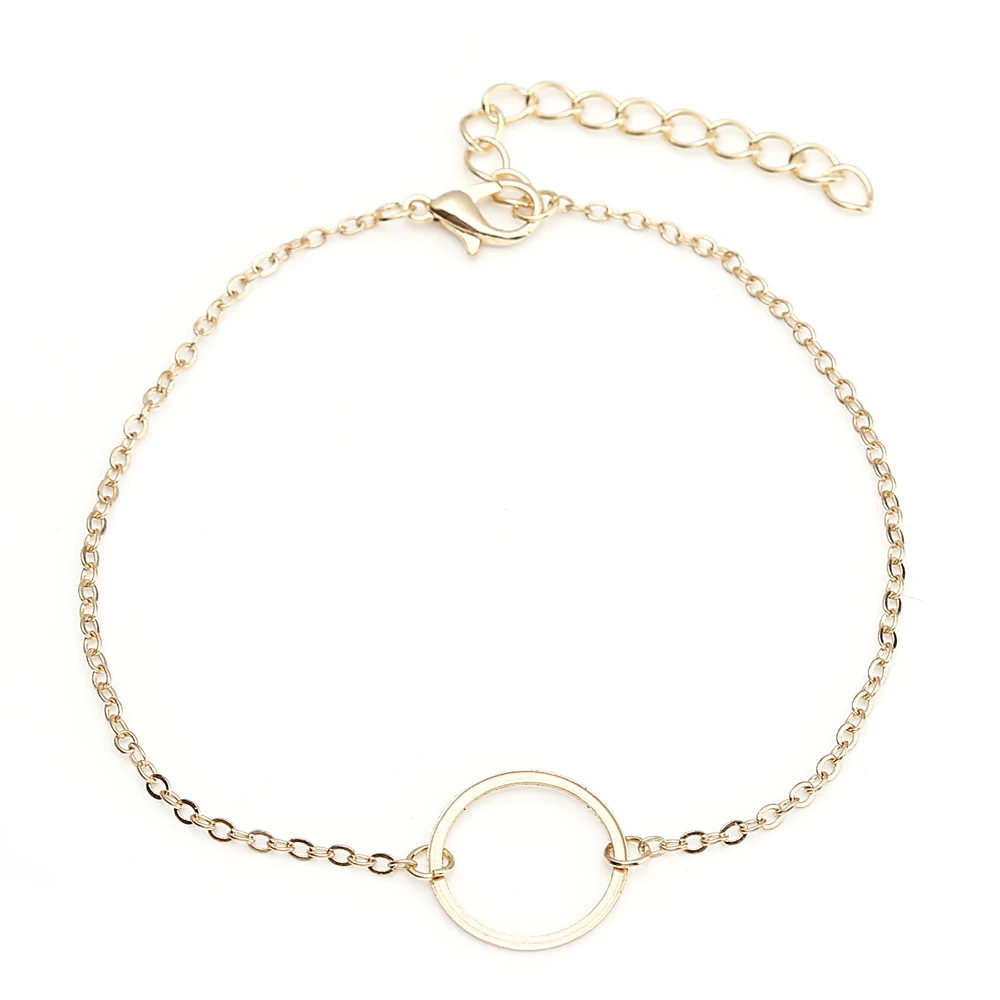 

2pcs Geometric Ankle Big Circle For Women Foot Anklet Bracet Summer Beach Barefoot Sandals Bracelet Ankle on the leg Female