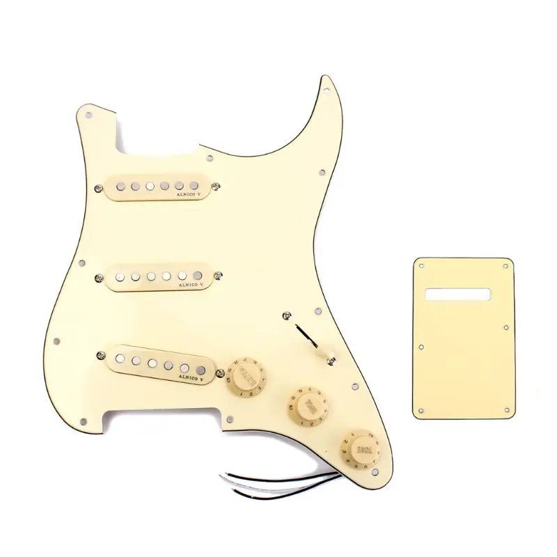 

1 set SSS Pickguard Prewired-Loaded Pickup Control back cover for st Electric Guitar Parts D2TC