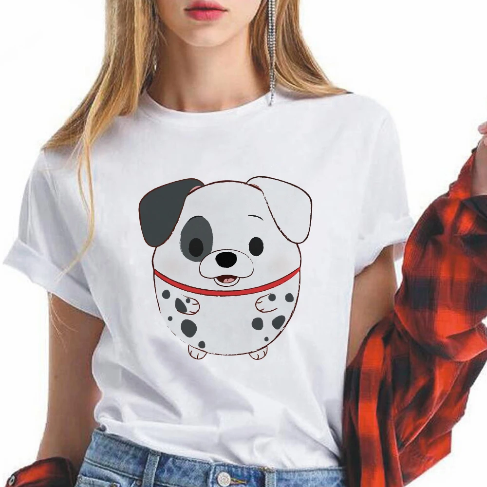 

One Hundred and One Dalmatians Graphic T-shirts Women Streetwear Short Sleeve Clothes Kawaii Dalmatian Print Disney Dropship