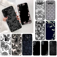 sexy floral lace tpu soft silicone phone case cover for samsung s20 plus ultra s6 s7 edge s8 s9 plus s10 5g lite 2020