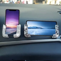 2pcs car universal dashboard rhinestone crystal phone holder mount cell phone stander adjustable phone holder accessories