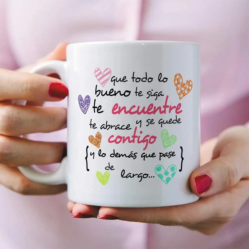 Подходящие для всех мотивы-надпись Todo lo good te SIGA Find y abrace - 350 ml Taza | Дом и сад