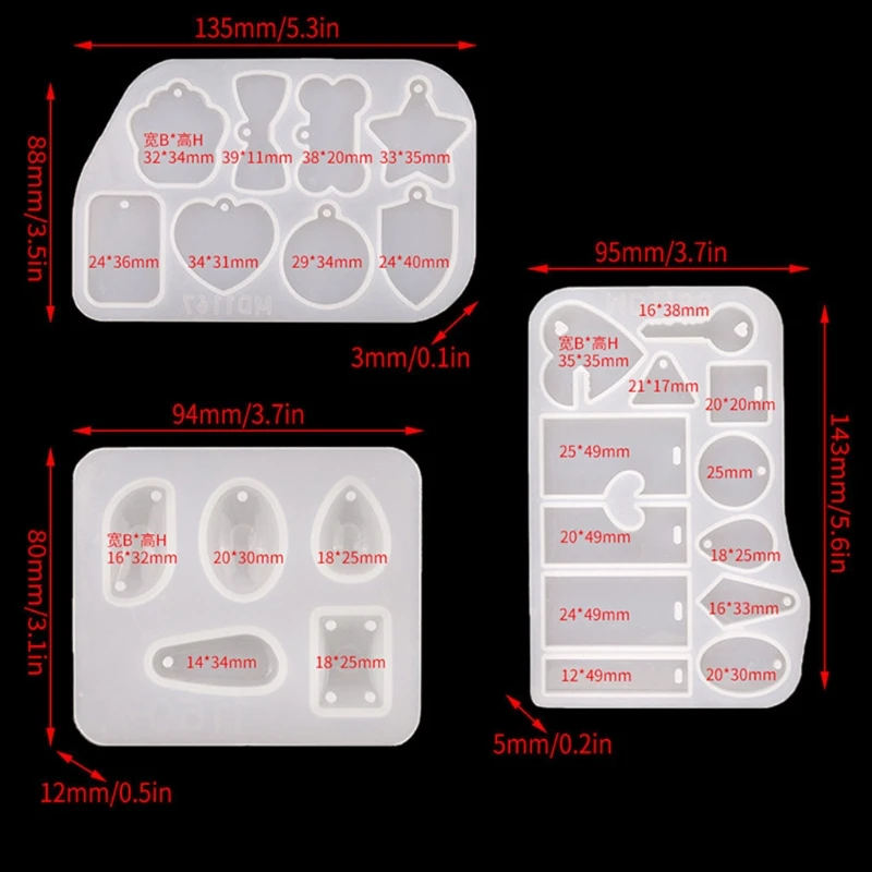 

1 Set Pet Dogs Tags Epoxy Resin Mold Hanging Pendant Silicone Mould DIY Crafts Jewelry Necklace Earrings Casting Tool