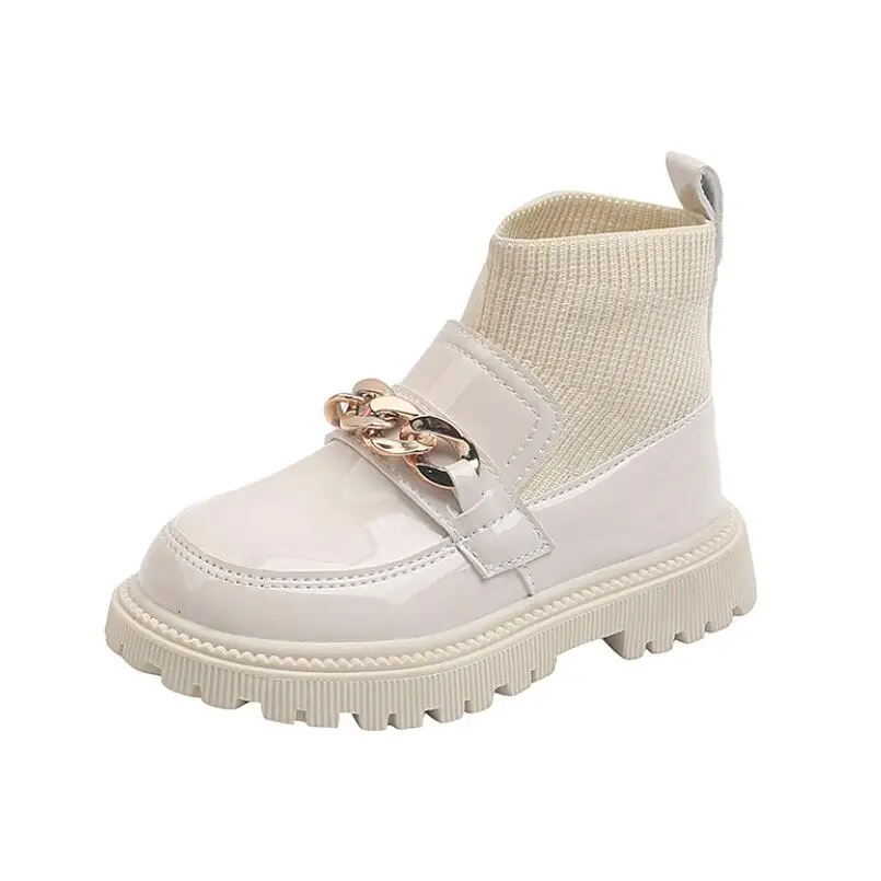 Детская повседневная обувь осенне-зимние ботинки для снега модная кожаная