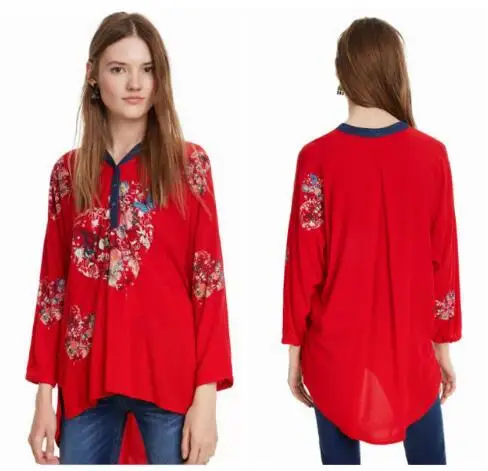 23 xs-xl Различные принтованные Женские рубашки в Deg, Испания,(2 - Цвет: 23 xs-xl