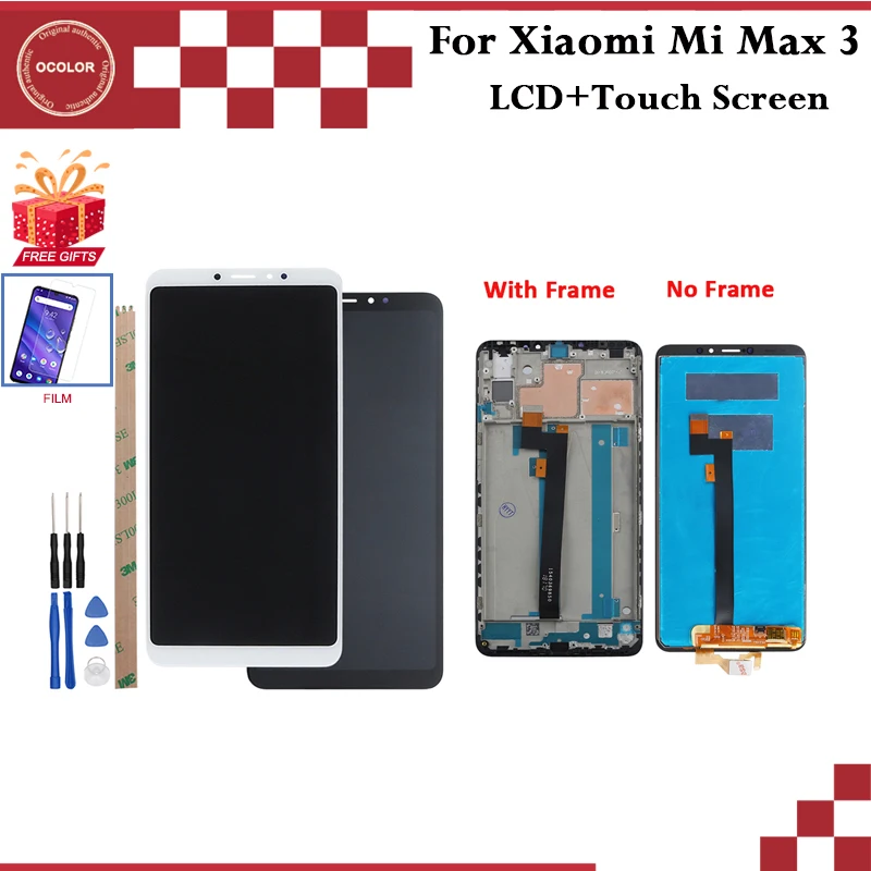 Ocolor для Xiaomi Mi Max 3 ЖК-дисплей и сенсорный экран+ рамка 6,9 ''аксессуары для телефонов для Xiaomi Mi Max 3+ Инструменты+ клей+ пленка