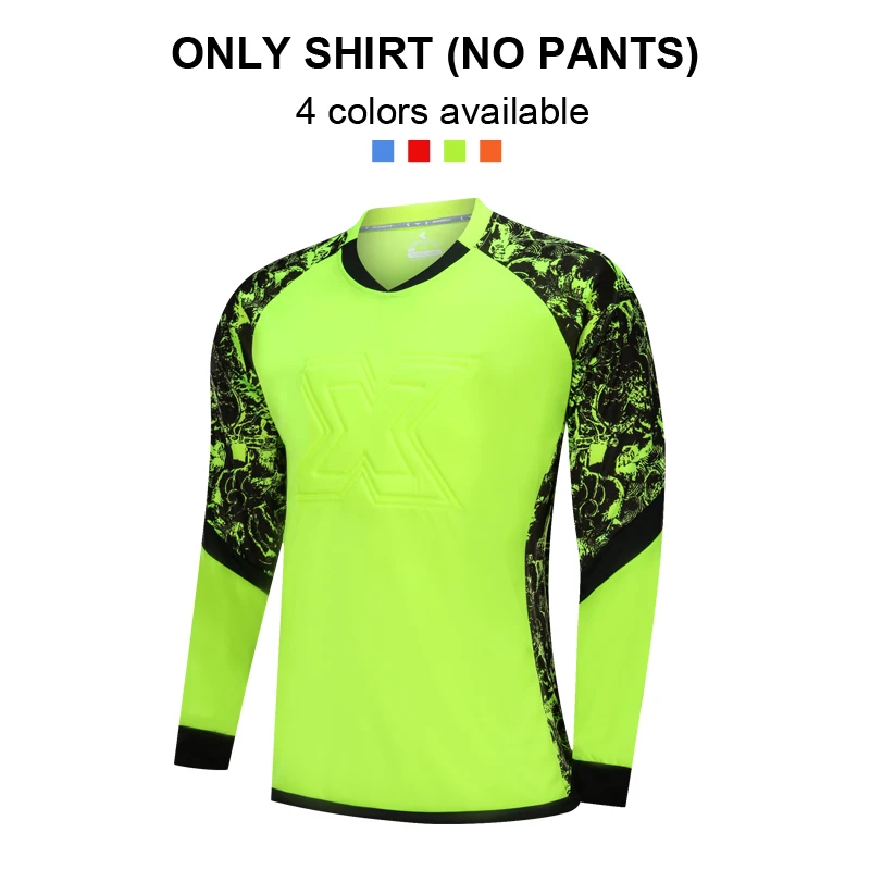 shirt blank 4 colors Костюм для детей и взрослых, форма вратаря, футбольные майки, штаны, Футбольная Одежда, тренировочная форма, Защитные комплекты, индивидуальная печать - Цвет: shirt blank 4 colors
