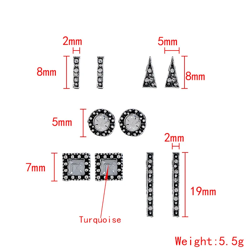 

Simple style earrings various geometric earrings set