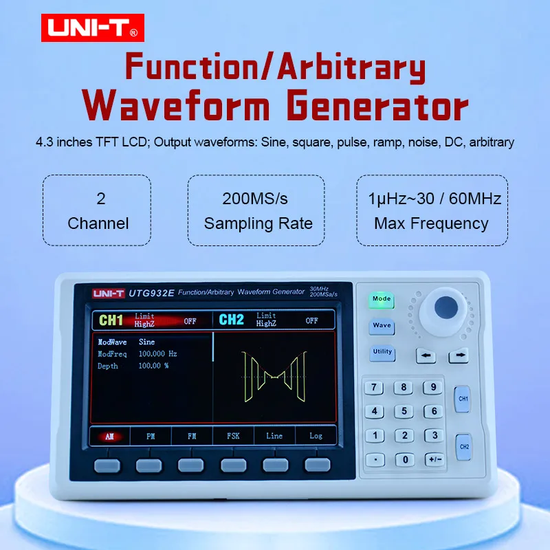 UNI-T UTG932E UTG962E Функция генератор сигналов произвольной формы сигнала источник