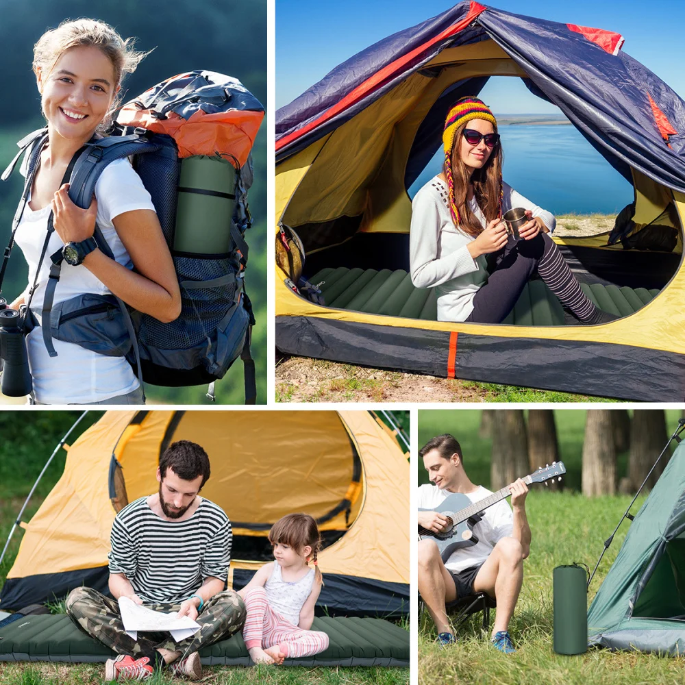 

Clispeed Inflatable Sleeping Pad Thickness Camping Tent Mattress Waterproof Floatable Air Mat Comfortable Compact Sleeping Pad f