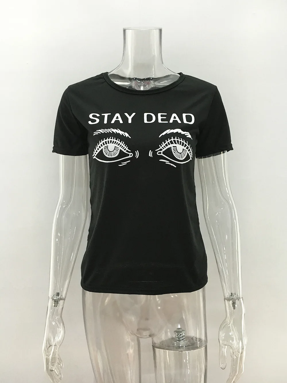 Новинка футболка с 3D принтом в виде глаз и букв женские рубашки повседневные