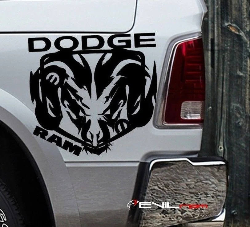 

For 2Pcs/Pair Dodge Ram 1500 RT Truck Bed Box graphic decal sticker kit custom logo