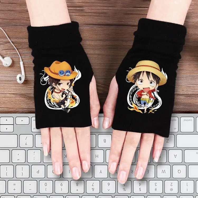 

Huoying Ninja Glove Knitted Half Finger Warm Cartoon Glove Cosplay anime accessories