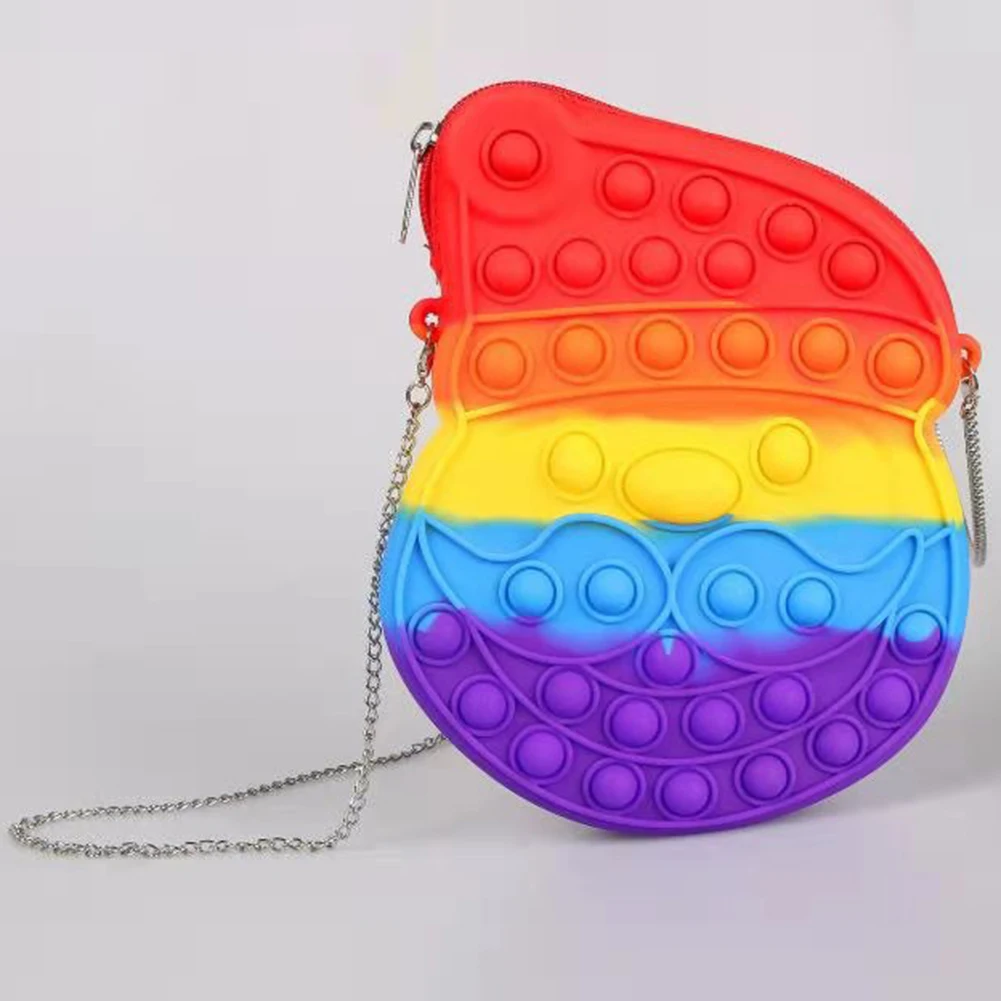 

Fashion Santa Claus Bubble Bag Push Bubble Sensory Toy Silicon Shoulder Bag Anti-Stress Relax Educational Autism Toys