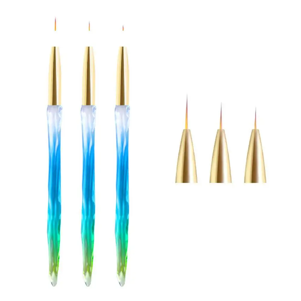 GloryStar Маникюрный Инструмент ручка для ногтей с хрустальным стержнем 3 шт. набор