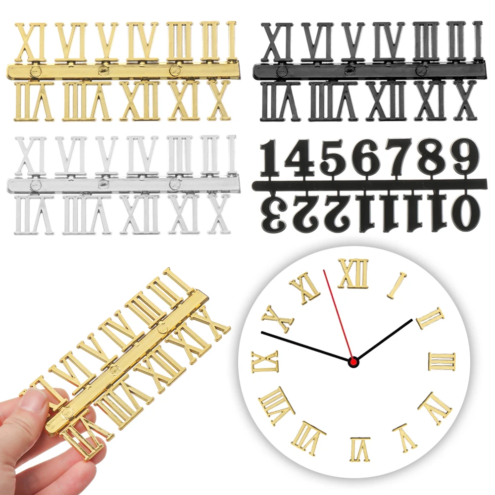 

1 Set Quartz Clock Numerals Accessories Arabic Number Roman Numerals Clock Parts Handmade Material Restore Digital Repair Tools