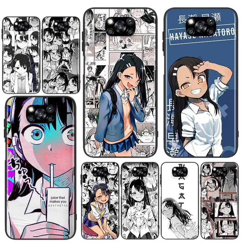 

Anime nagatoro san For Xiaomi Poco X3 GT NFC M3 F3 C3 M2 F2 F1 X2 Pro Mi Mix 3 Play Silicone Soft Black Phone Case