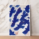 Настенный постер Alecos Fassianos, рисунок на холсте с изображением синих райских птиц, картина на стену для гостиной, домашний декор
