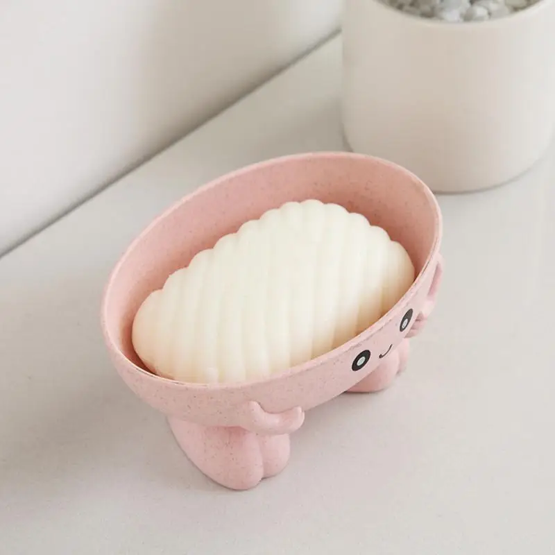 

Multifunctional Storage Shelf With Hook ABS Cartoon Soap Dishes Drain Suction Cup Soap Box Wall-mounted Household Bathroom Tool