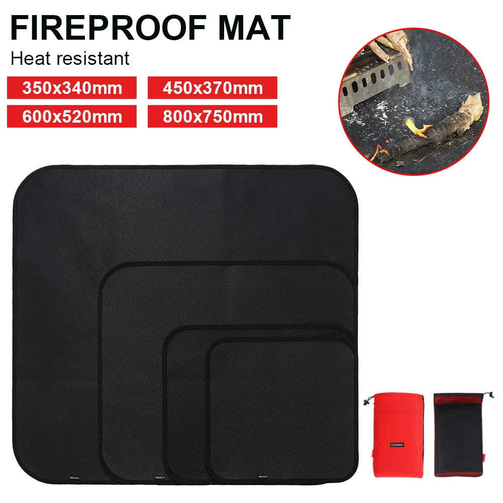 

Outdoor Camping Fireproof Cloth Picnic Barbecue Flame Retardant Protective Mat Silicone Coating Fireproof Barbecue Mat