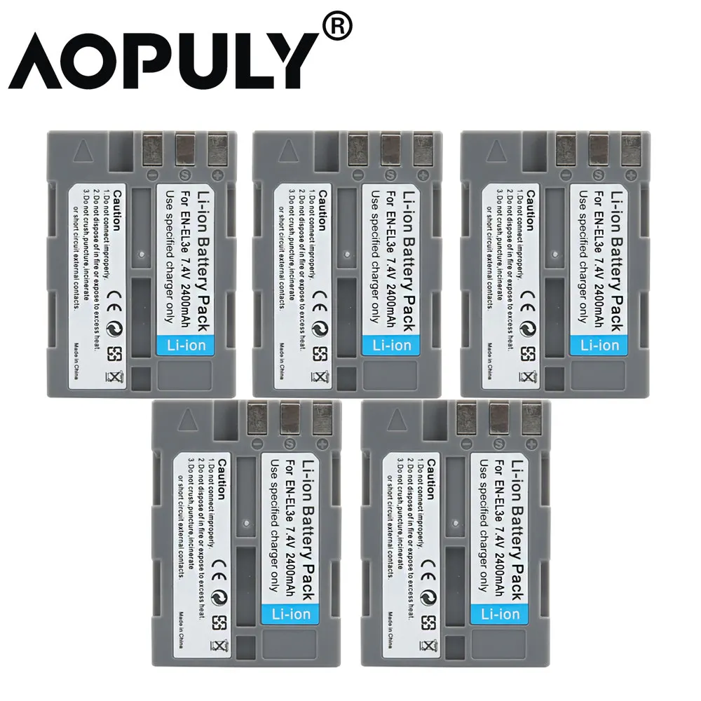 5 battery 1 шт. 2400 мАч EnEL3e baterias для nikon d50 камера батарея EN-EL3e+ ЖК-зарядное устройство для nikon D70 D80 D90 D100 - Цвет: 5 battery