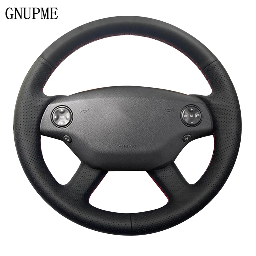 DIY черная искусственная кожа Чехлы рулевого колеса автомобиля чехол для Mercedes Benz