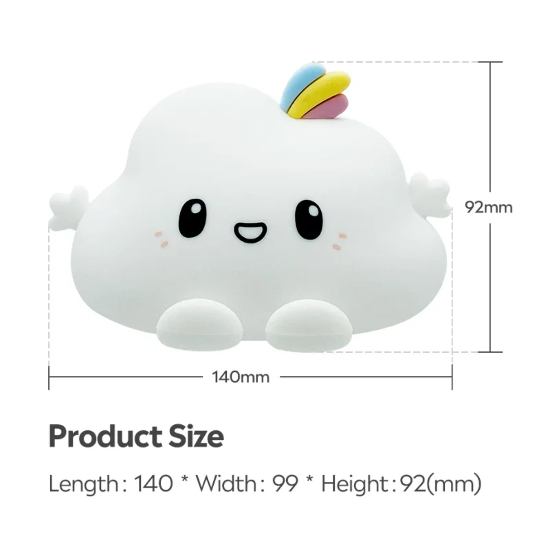 

led cloud night light touch sensor soft silicone bedroom bedside kid gift room lights decor anime decor christmas decoration