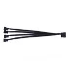 Штепсельная Вилка для блока питания IDE Molex, охлаждающий вентилятор с черным рукавом и 4 разъемами, для ПК, компьютера