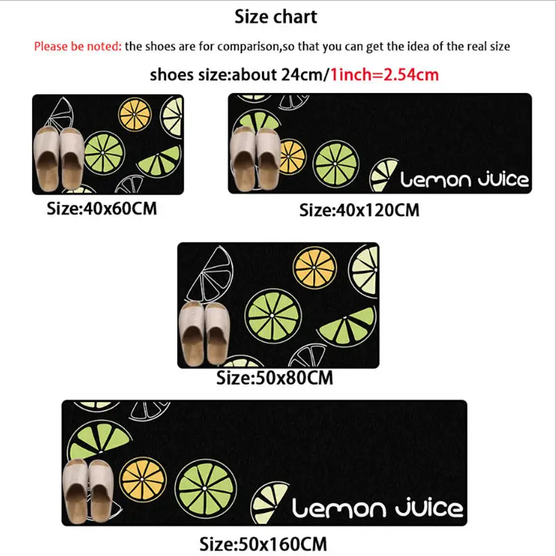 Водонепроницаемый кухонный коврик в скандинавском стиле с рисунком зеленого